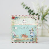 Sip & See  Alice in Wonderland Baby shower Kaart (Staand voorkant)