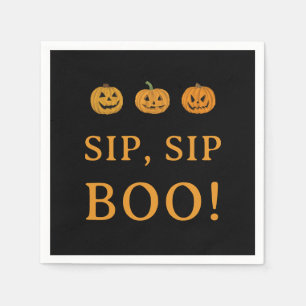 Sip Sip Boo Halloween Feest Pompoenen & Drank Servet