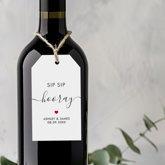 Sip Sip Hoeraa Labels, Trouwcadeau Label, Cadeaulabel