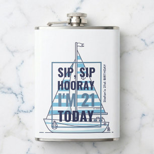 Sip Sip Hoeraa Nautisch 21e Verjaardag Heupfles