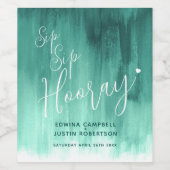 Sip Sip honay mariage émeraude étiquettes vin vert (Étiquettes simples)