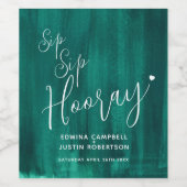 Sip Sip honay mariage émeraude étiquettes vin vert (Étiquettes simples)