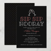 Sip Sip Hooray Champagne Toast Vrijgezellenfeest Kaart (Voorkant / Achterkant)