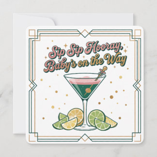Sip Sip Hooray Cocktail Lounge | Baby Shower Kaart