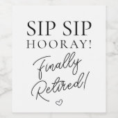 Sip Sip Hooray ! Élégant Étiquette cadeau de retra (Étiquettes simples)
