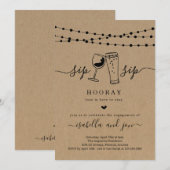 Sip Sip Hooray Engagement Kaart (Voorkant / Achterkant)