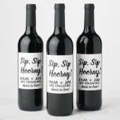 Sip Sip Hooray Étiquette À Vins Personnalisé. Fête (Bouteilles)