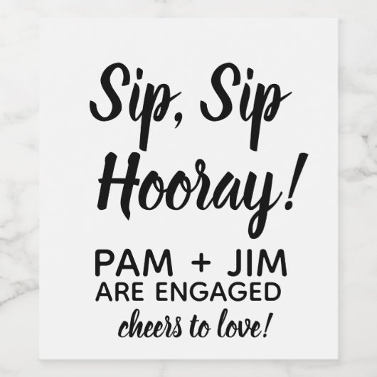 Sip Sip Hooray Étiquette À Vins Personnalisé. Fête (Étiquettes simples)