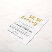 Sip Sip Hooray Fête des mariées Foil Invitation (Rotation)