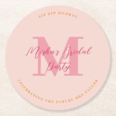 Sip Sip Hooray Initiaal Roze Onderzetter (Voorkant)