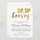 Sip Sip Hooray Invitation de la douche nuptiale (Devant / Derrière)