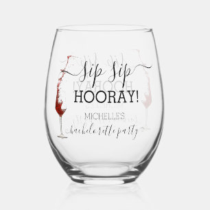 Sip Sip Hooray Meisjesuitje Feestwijn Wijnglas Zonder Voet