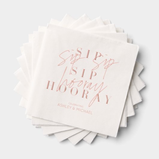 Sip Sip Hooray Modern Engagement Party Rose Gold (Insitu (empilé))