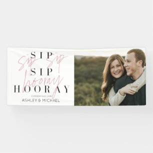 Sip Sip Hooray Modern Typography Engagement Party Spandoek