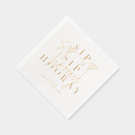 Sip Sip Hooray moderne Script Engagement Party Gol (Droite)