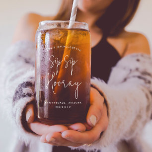 Sip Sip Hooray Persoonlijk Afscheid van de Meisjes Blikvorm Glas