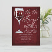Sip Sip Hooray Red Wine Birthday Party Kaart (Staand voorkant)