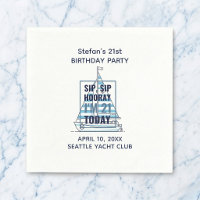 Sip Sip Hooray Scheeps 21e Verjaardag Servetten