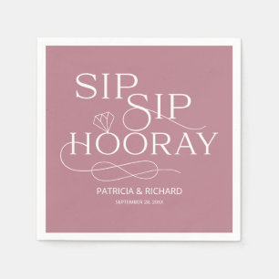 Sip Sip Hooray Verlovingsfeest Stof Roze Servet