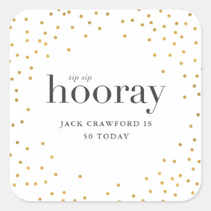 sip sip hooray vierkante sticker