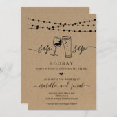 Sip Sip Hooray Wedding Uitnodiging (Voorkant / Achterkant)