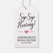 SIP SIP HOORAY Wine Vrijgezellenfeest Heart Dank u Cadeaulabel (Voorkant)