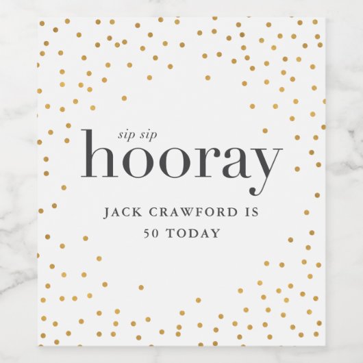 sip sip hooring bouteille d'anniversaire étiquette (Étiquettes simples)