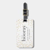 sip sip horay elegant goudpolka dot bagagelabel (Voorkant verticaal)