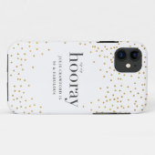 sip sip horay elegant goudpolka dot Case-Mate iPhone case (Achterkant (horizontaal))