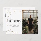 Sip sip horay modern elegant verjaardagsfeest invi briefkaart (Voorkant / Achterkant)