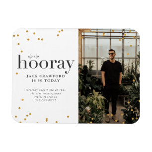 Sip sip horay modern elegant verjaardagsfeest invi magneet