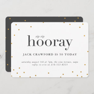 Sip sip horay verjaardagsfeest kaart
