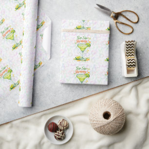 Sip Sip Sip Hoera Bubbel Verjaardagsfeestje Cadeaupapier