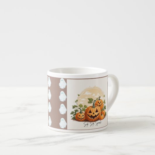 Sip, Sip, Spook! Halloween Pumpkin Mug Design (Devant droit)