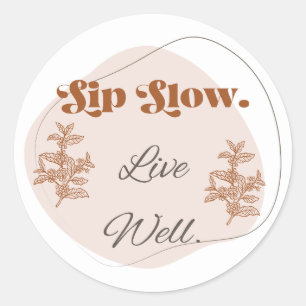 Sip Slow Live Well Coffee Botanische Sticker