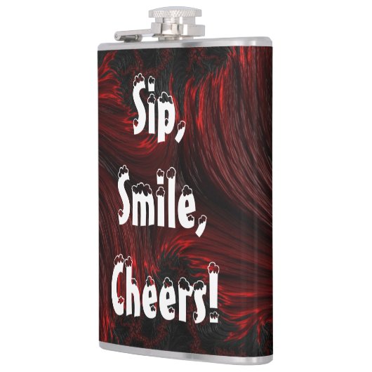 Sip, Smile, Cheers! Abstracte werveling Heupfles (Links)