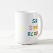 Sip, Smile, Repeat - Classic 15 oz Mok (Voorkant rechts)