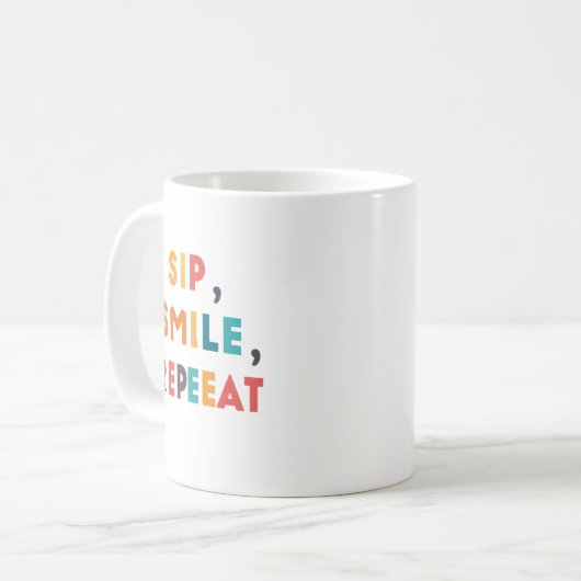 Sip, Smile, Repeat - Conception de Mug Classique p (Devant gauche)