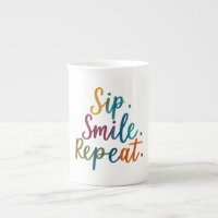 Sip, Smile, Repeat - Specialty Bone China Mokken