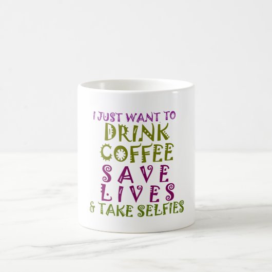 Sip, Snap Herhaal Achtervolging Cafeïne Selfies on Koffiemok (Center)