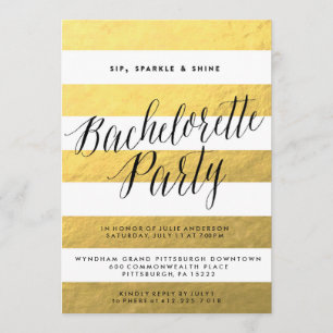 SIP, SPARKEL, SHINE BACHELORETTE PARTIJuitnodiging Kaart