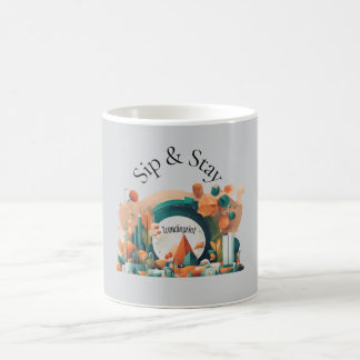 Sip & stay mug AI art  Koffiemok