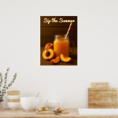 Sip Summer - Poster de jus de pêche frais Imprimer (Cuisine)