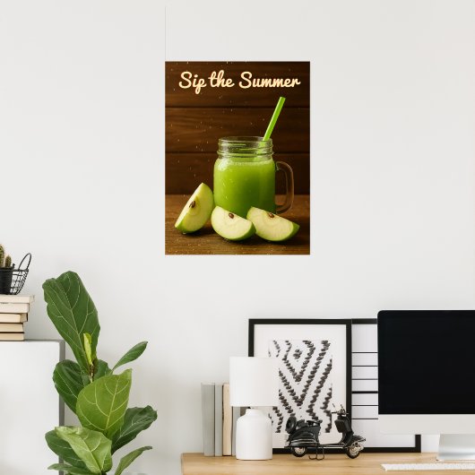 Sip the Summer – Groene Apple Juice Wall Art Print (Thuiskantoor)