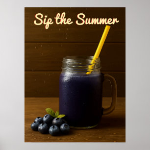 Sip the Summer - Verfrissend bosbessensap Poster