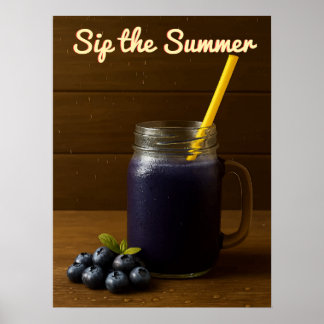 Sip the Summer - Verfrissend bosbessensap Poster