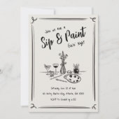 Sip Tiré À La Main Et Invitation À Peindre (Devant)