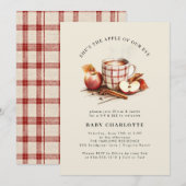Sip & Voir Watercolor Apple Baby shower Invitation (Devant / Derrière)