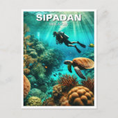 Sipadan Malaysia Scuba Diver Briefkaart (Voorkant)