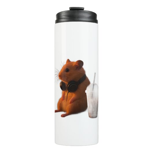 Sippin’ & Chillin’ — Schattigee Hamster Waterfles Thermosbeker (Voorkant)